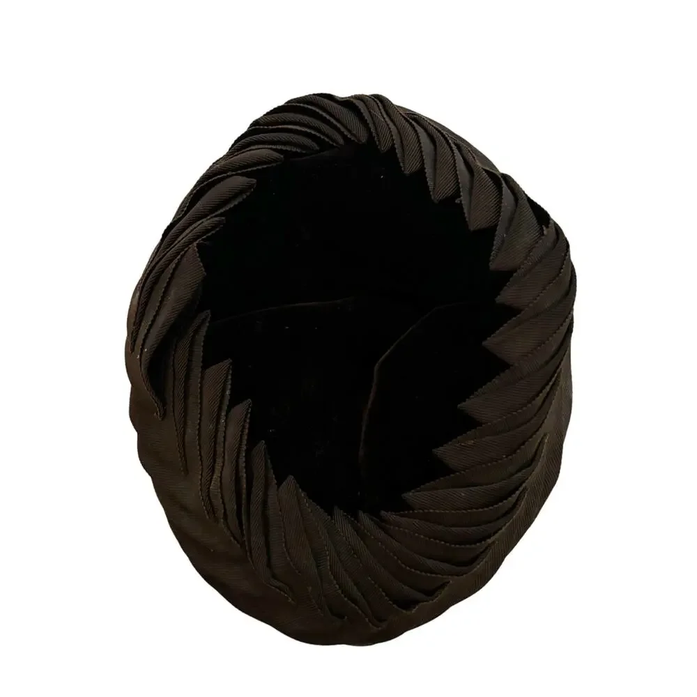 Vintage Velvet Evening Topper Hat Brown